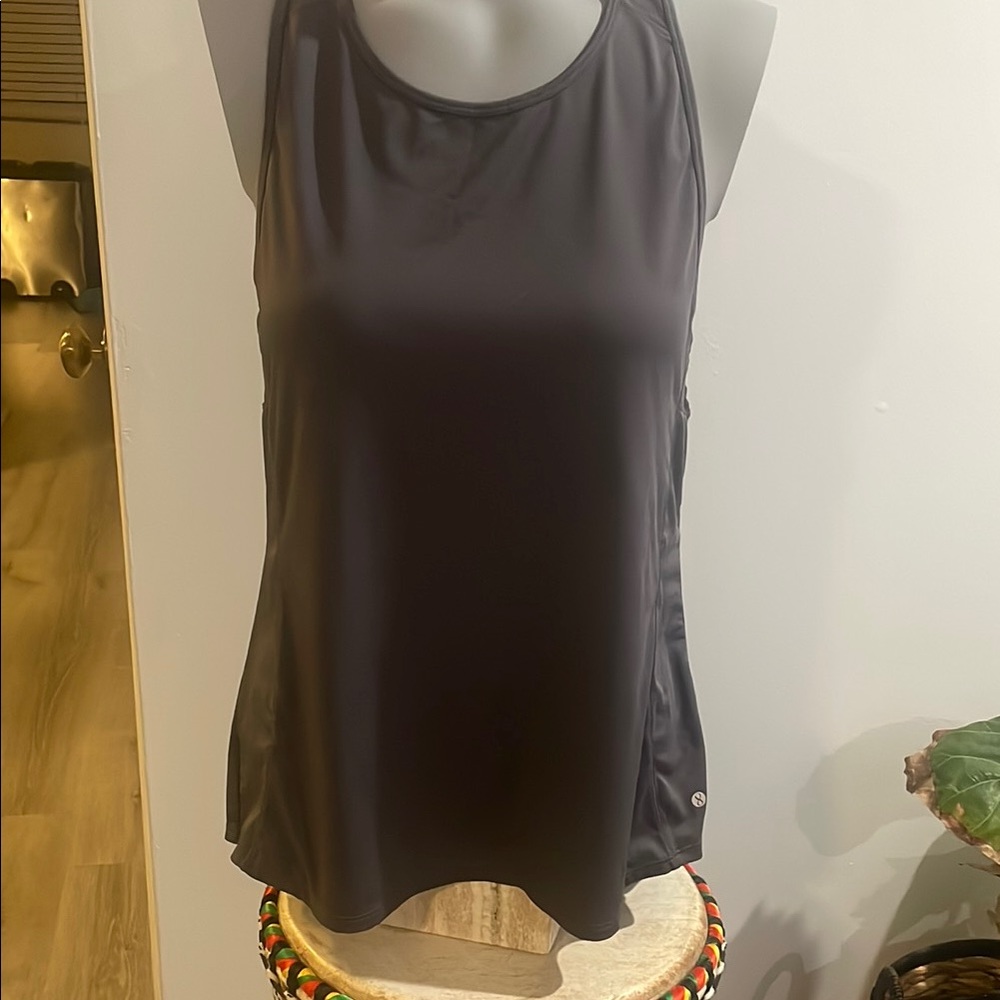 Layer 8 Performance Gray  Running Athletic Size L Racer Back Tank Top Qwick Dry
